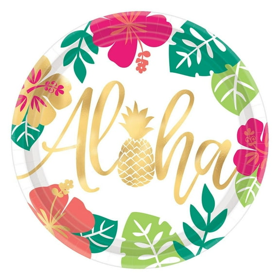 Amscan Aloha Paper Party Plates (Pack of 8)