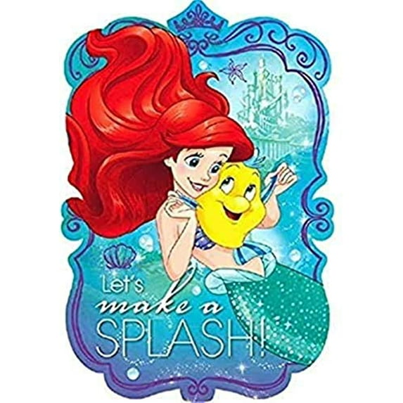 Amscan Ariel Dream Big Collection Postcard Invitations, Invitation Greeting Cards, 8 Ct., 4.25" x 6.25"
