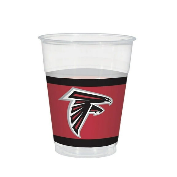 Amscan Atlanta Falcons NFL Football 16oz Plastic Cups, Red Black White, 25 CT