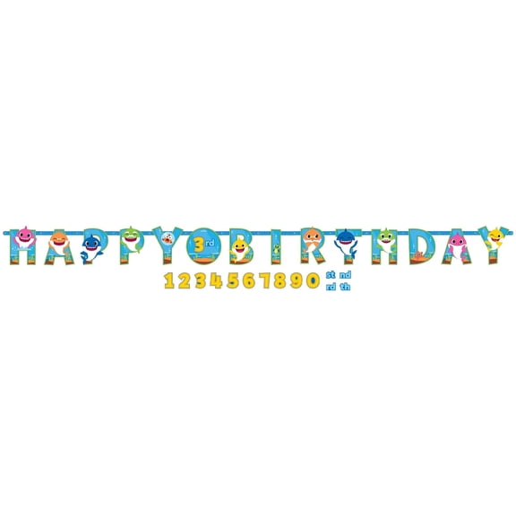 Amscan Baby Shark Happy Birthday Jumbo Add An Age Banner