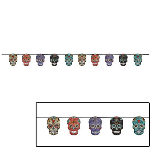 Halloween 'Sugar Skull' Deluxe Banner (12ft) 1 count