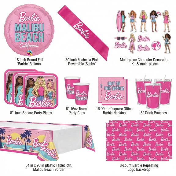 Amscan Barbie Party Kit for 8 Guests