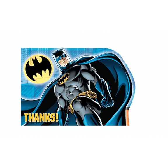 Amscan Batman Thank You Note Greeting Cards, Multicolor, 1 Pack