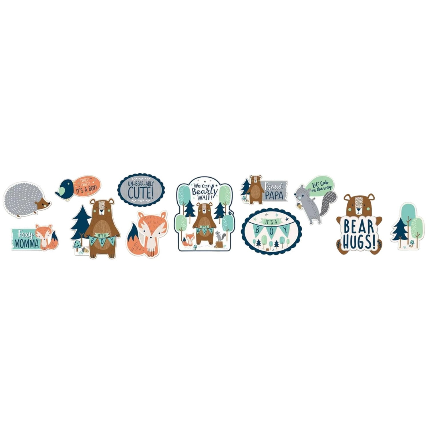 Amscan Baby Shower Bear-ly Wait Cut-Out Decorations - 12 Pack Cardboard Decor