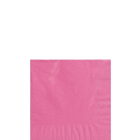 Amscan Beverage Napkins, 5 x 5, Bright Pink