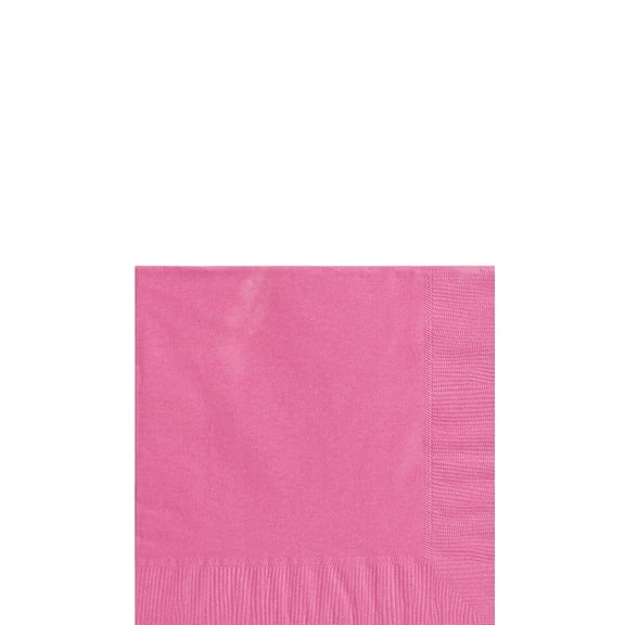 Amscan Beverage Napkins, 5 x 5, Bright Pink