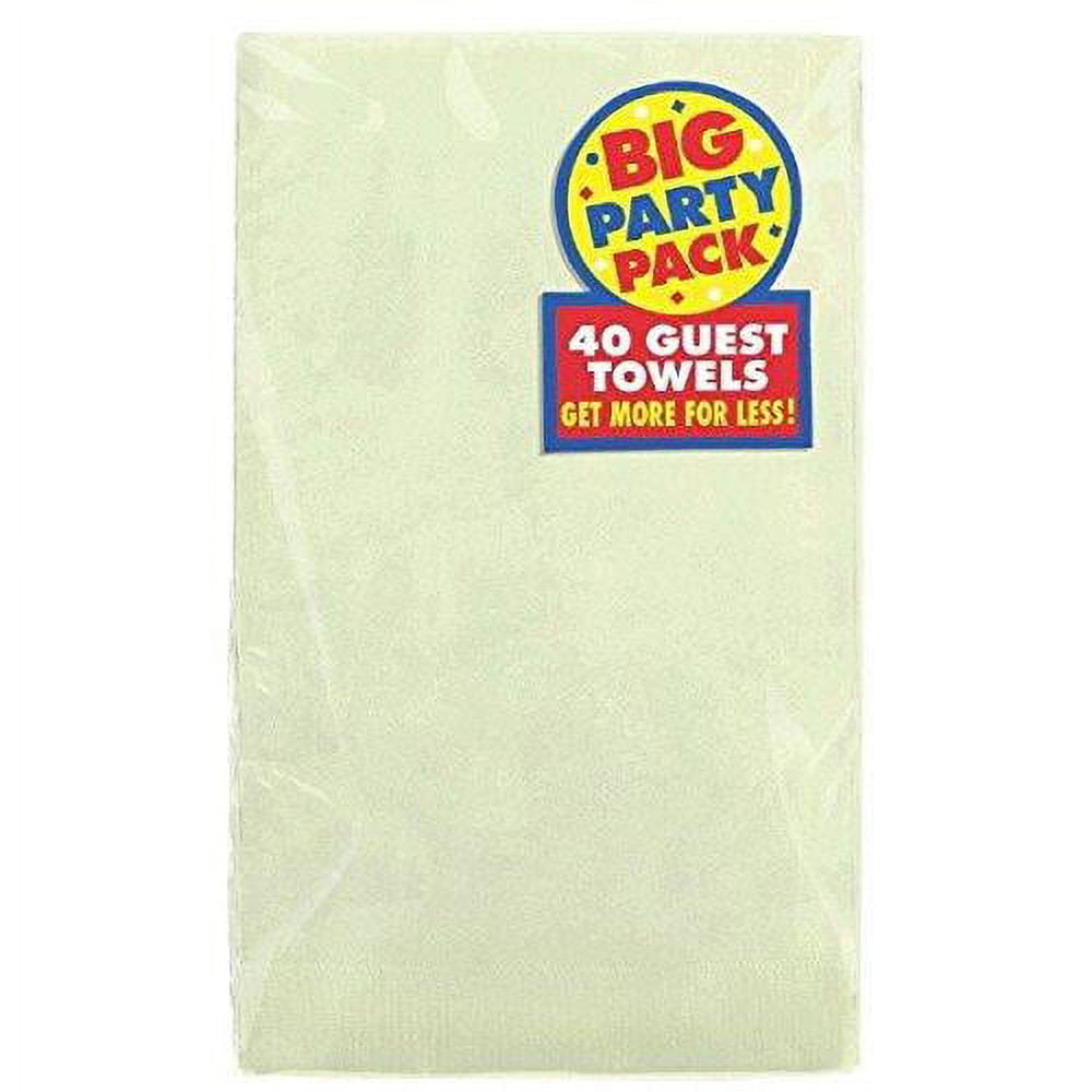 Amscan Big Party Pack 2?Ply Guest Towels, Leaf Green Paper Napkins, 40