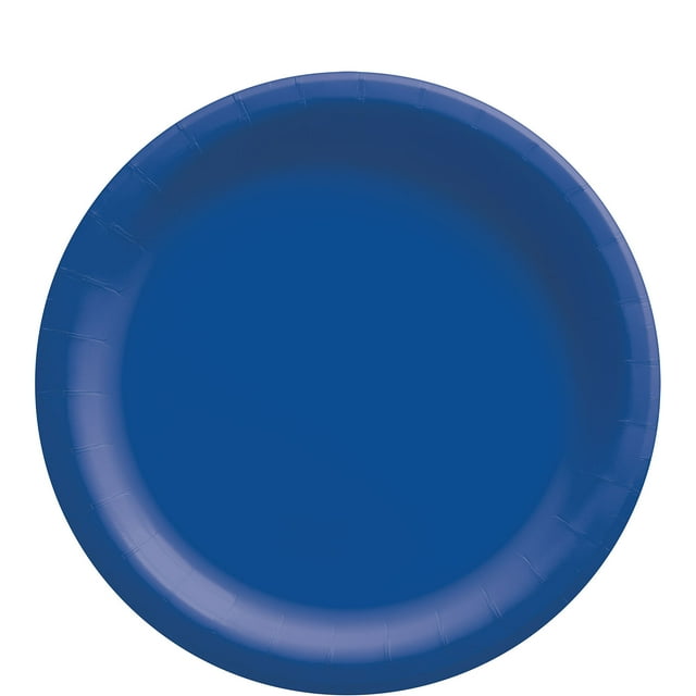 Amscan Big Party Pack Paper Dinner Plates 9-Inch, 50/Pkg, Bright Royal ...