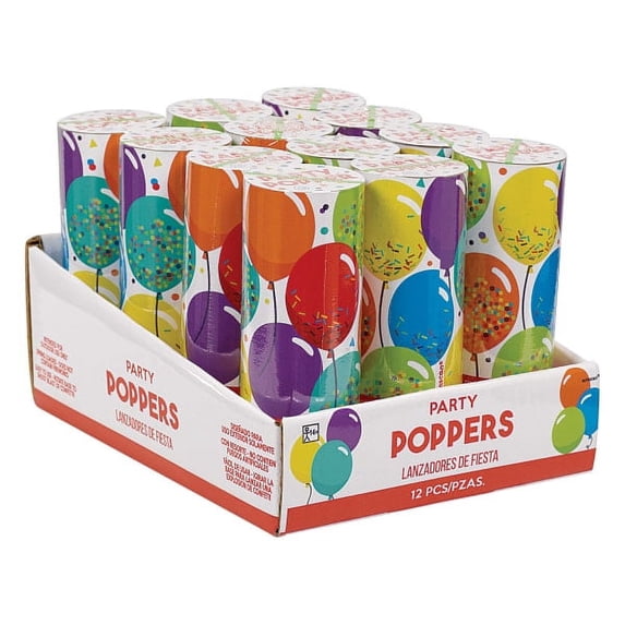 Amscan Birthday Celebration Confetti Poppers, 4-1/2
