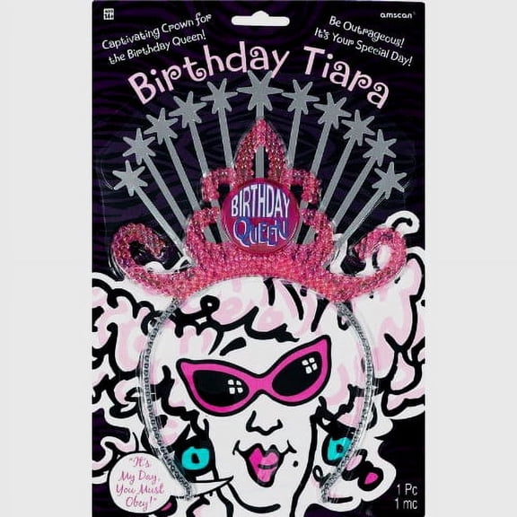 Amscan Birthday Queen Plastic Tiara, 1ct, Multicolor