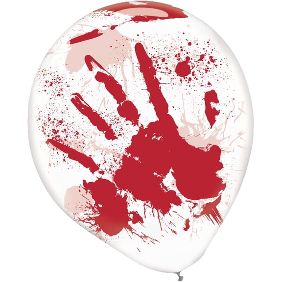 Amscan Blood Splatter Halloween Latex Balloons, 12 in, 6 Count