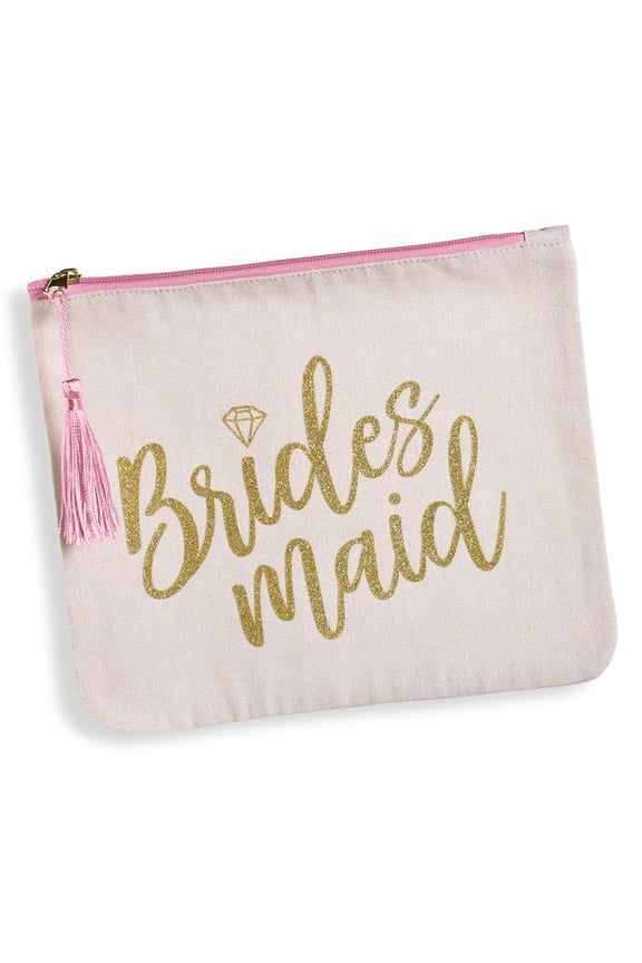 Bridesmaid Pink Cosmetic Bag - 1 Pc. | Stylish & Unique Makeup Organizer, Perfect Bridal Party Gift & Keepsake