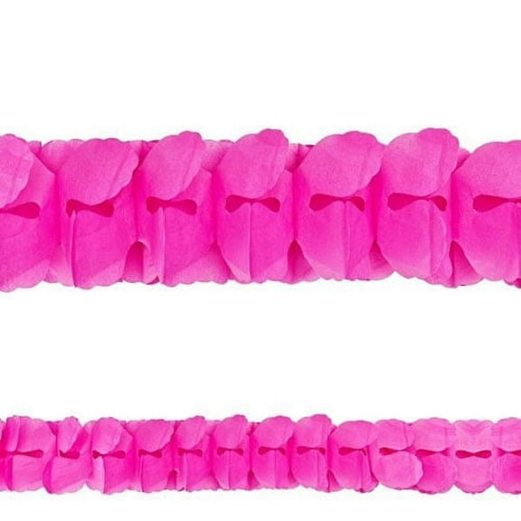 Amscan Bright Pink Paper Artificial Garland (12ft)