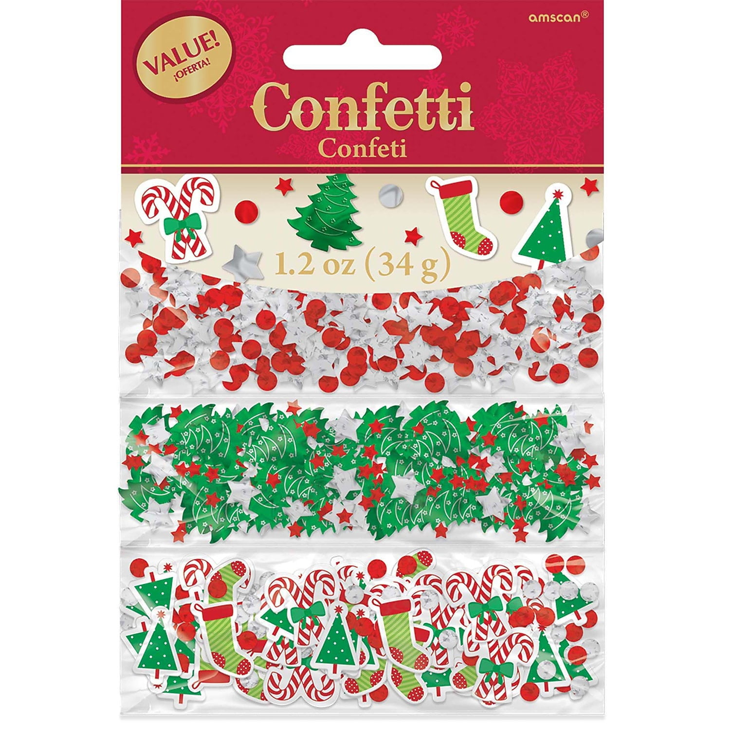 Amazon.com: Amscan 360144 Christmas Value Confetti, 1.2 oz