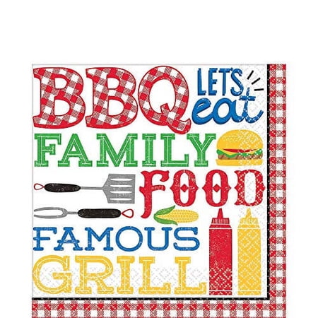 Amscan Collection Picnic Luncheon Napkin BBQ 36pc