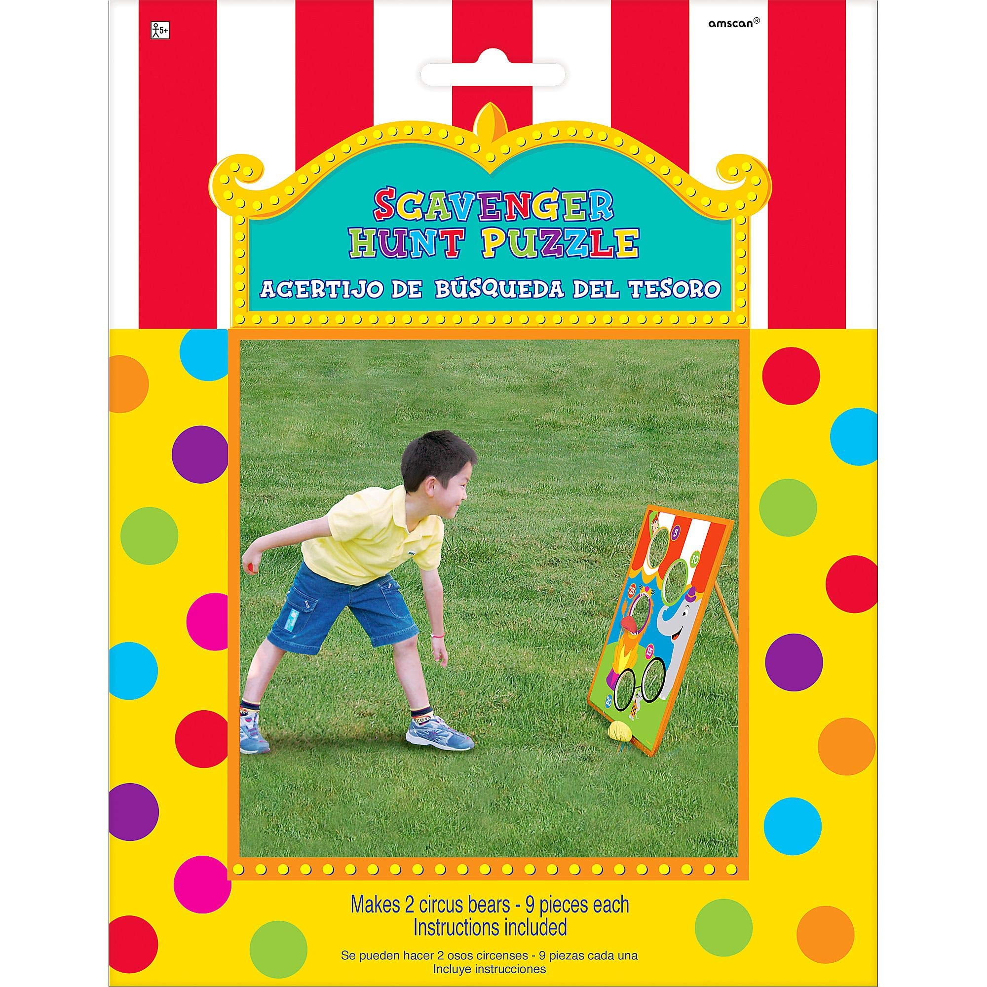 Colorful Wooden Circus Bean Bag Toss Game Set