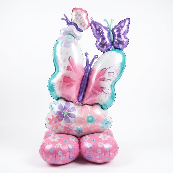 Amscan Colorful Butterfly Flutter Airloonz Multicolor Balloon, 1 Count