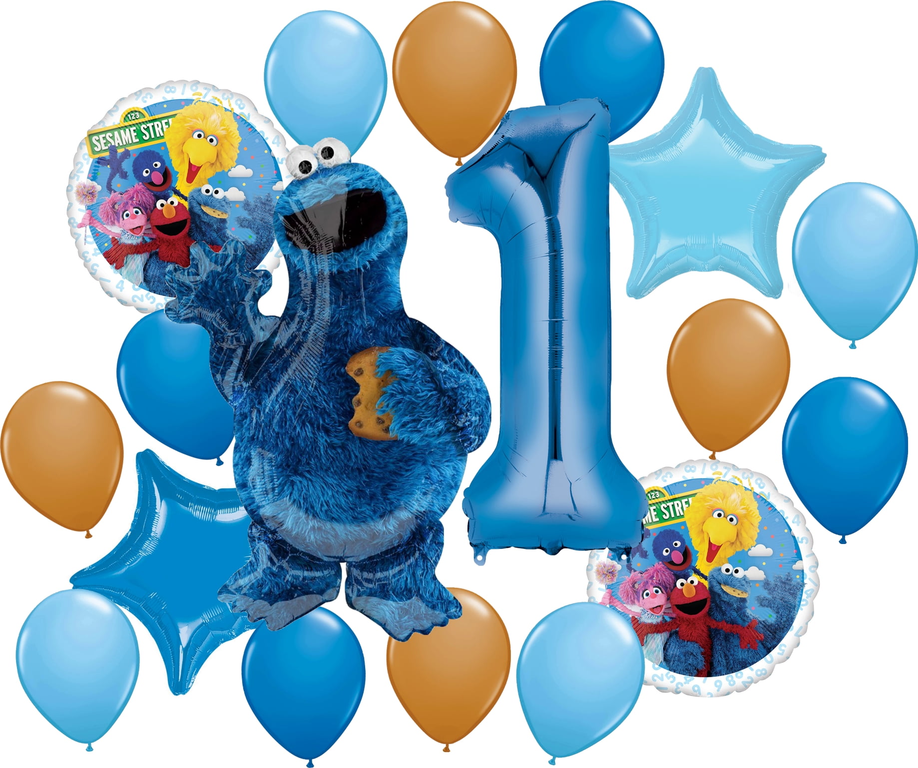 Sesame Street Cookie Monsters 3rd Birthday party supplies and Balloon  Decorations 