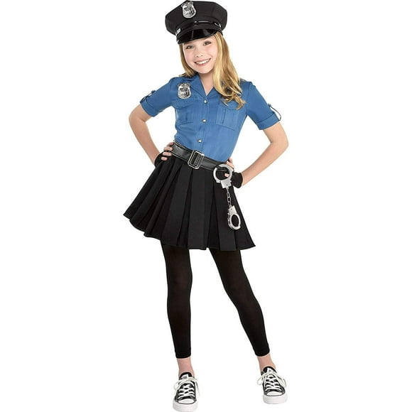 Amscan Cop Cutie 2 Girl's Halloween Costume, Medium, Blue
