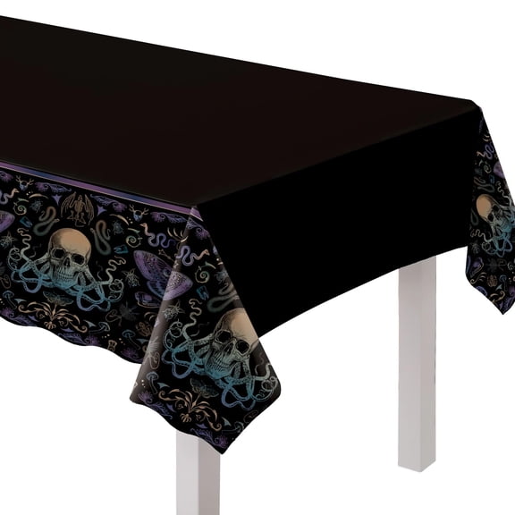 Amscan Dark Academia Plastic Tablec Cover 54 x 102