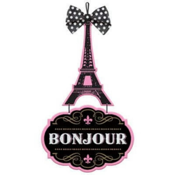 Amscan Day in Paris MDF Sign-Deluxe, One Size, Multi
