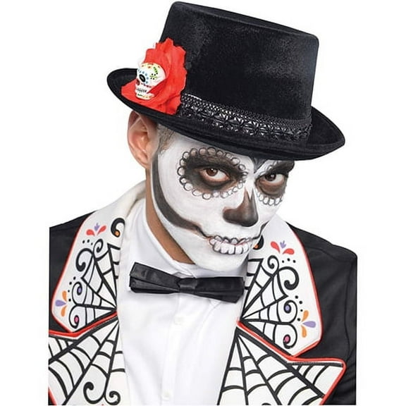 Amscan Day of the Dead Top Hat Halloween Costume Accessory, One Size