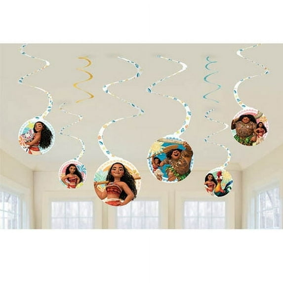 Amscan Disney Moana Hanging Swirl Decorations Birthday Party Decoration Supplies 6ct