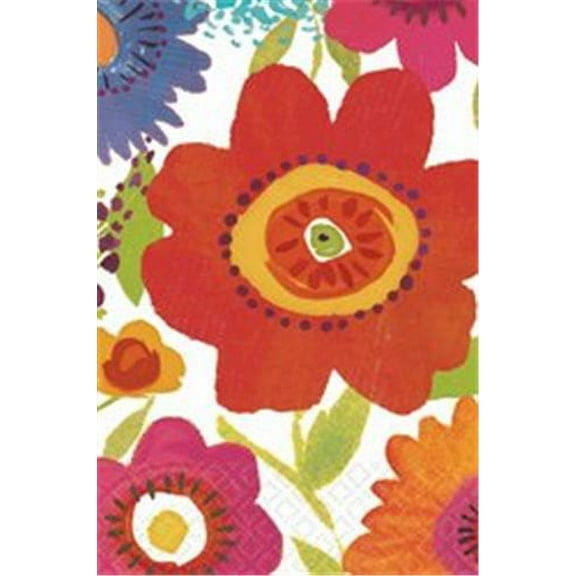 Amscan Disposable Paper Table Cover with Floral Splash Print, 54 x 102", Multi