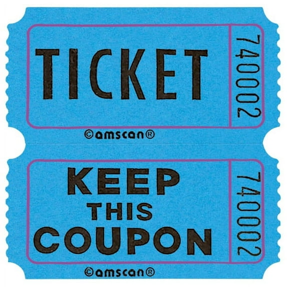 Amscan Double Ticket Roll, Blue, Single Piece