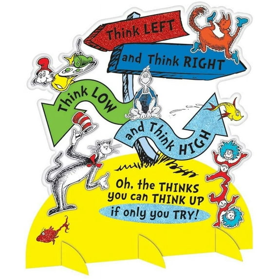 Amscan Dr. Seuss Directional Sign Table Decorations, 13-3/4" x 12-5/16", Multicolor, Pack Of 2 Decorations