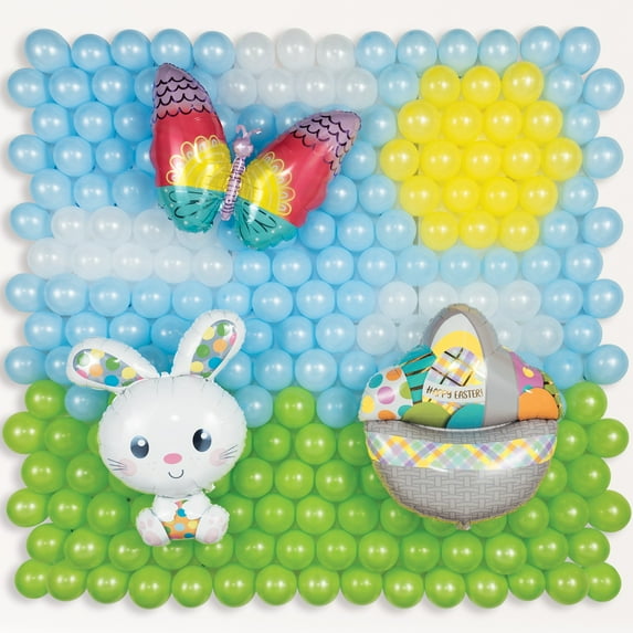 Amscan Easter Bunny Balloon Backdrop Kit, Multicolor