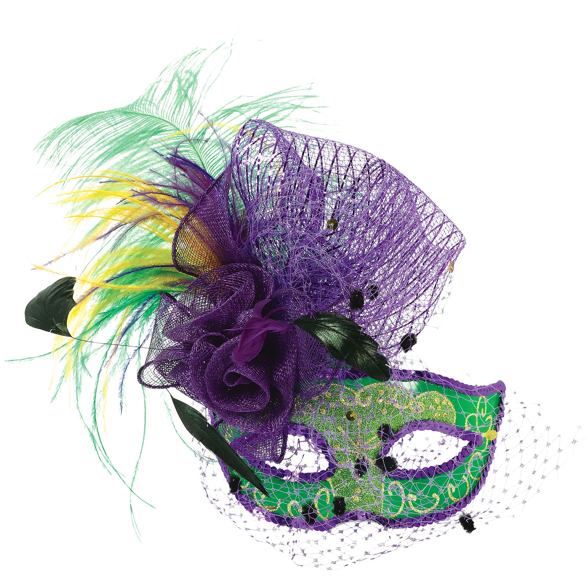 Amscan Elegant Mardi Gras Masquerade Mask, Carnival Party Costume Accessories, Fabric and Plastic, 8" W