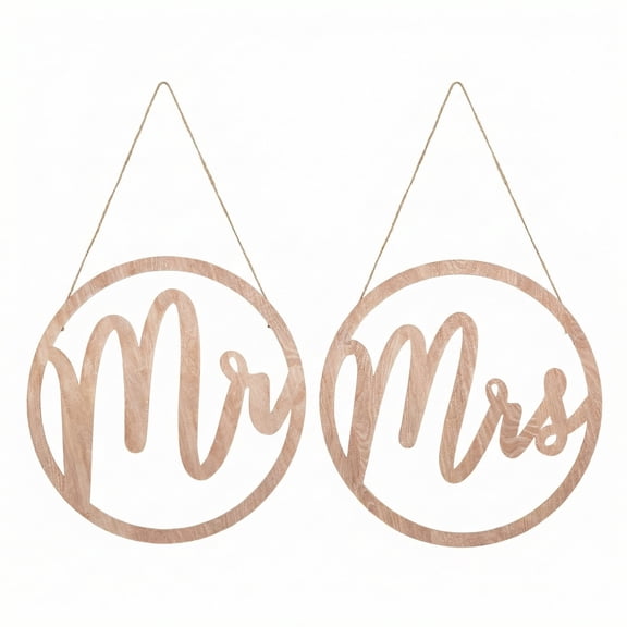 Amscan Mr. & Mrs. Wedding Fiberboard Sign, Set of 2