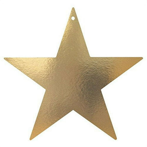Amscan Elegant Packaged Foil Mini Stars Party Cutouts Decoration (12 Piece), 3 1/2", Gold