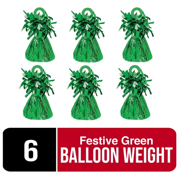 Amscan Festive Green Foil Balloon Weights – 6 Count