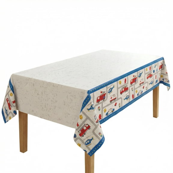 Amscan First Responders Plastic Table Cover for Kids' Birthday Party – 2 Count, 54" x 96"