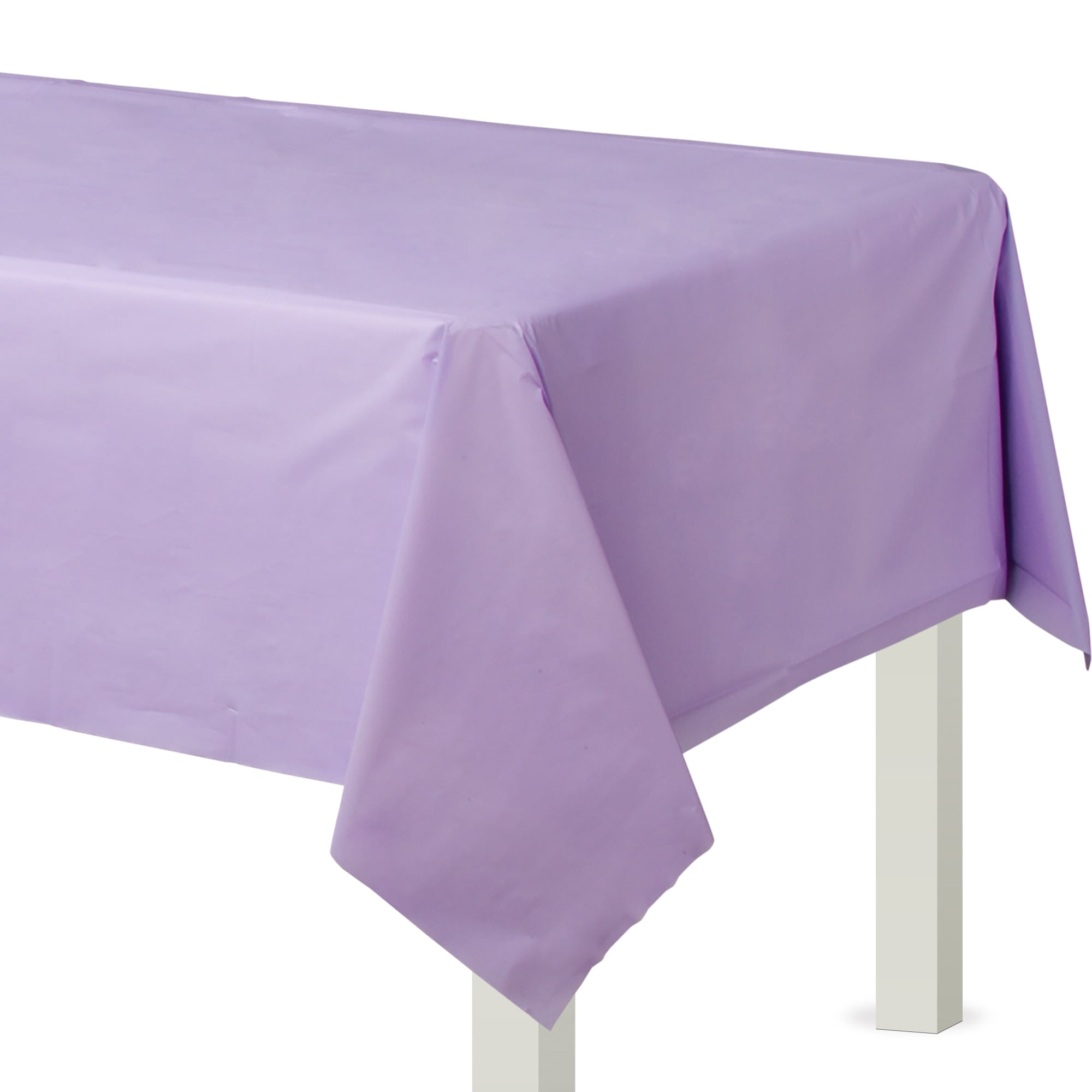 Lavender Rectangular Flannel-Backed Vinyl Table Cover, 54" x 108"