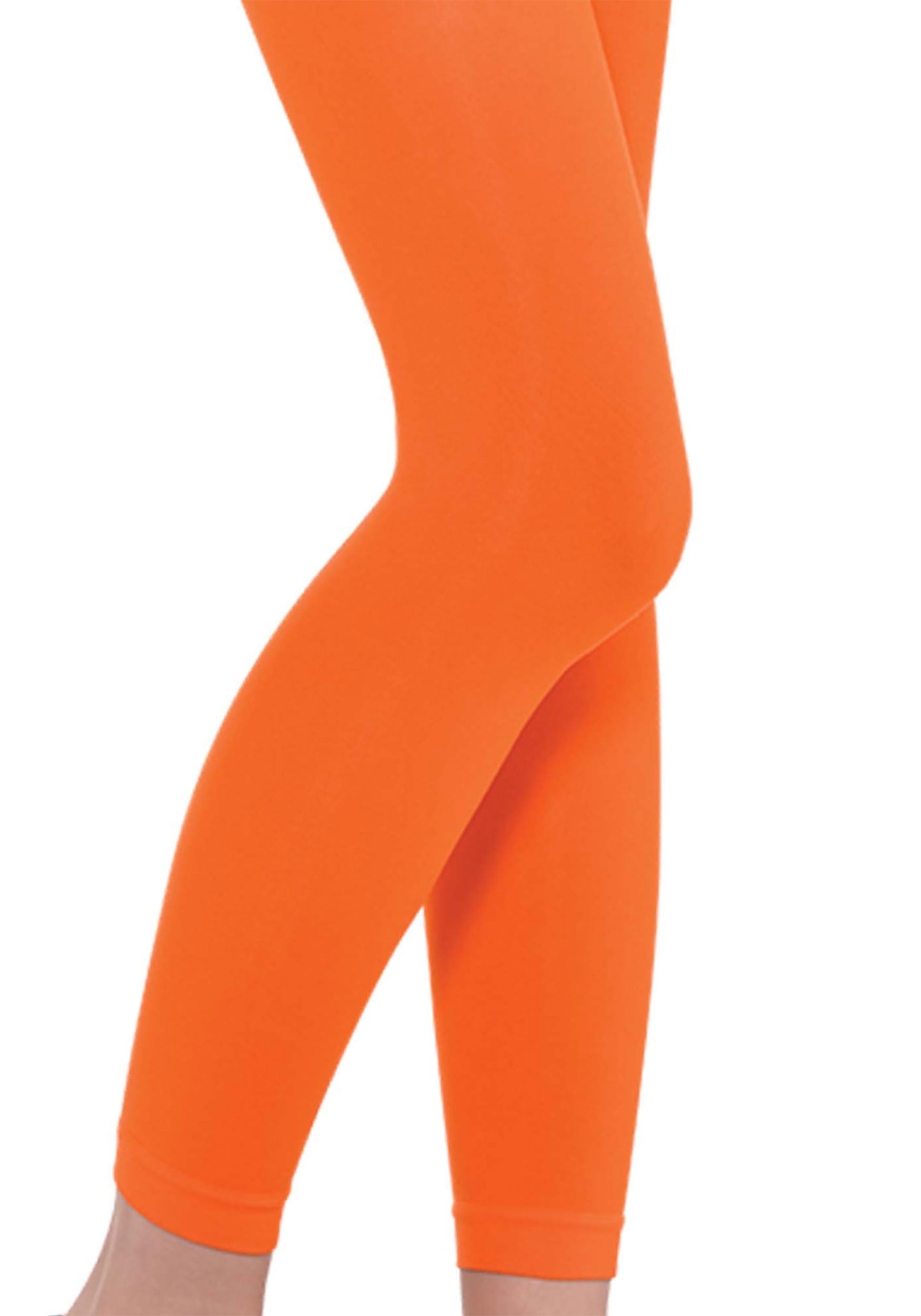 Orange Footless Performance Tights Leggings Style# 1047