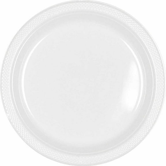 Amscan Frosty White Plastic Plates,