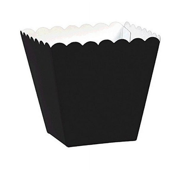 Amscan Functional Scalloped Favor Box Wedding Party Supplies, 2-1/4 x 1-1/2 x 1-1/2 ", Black