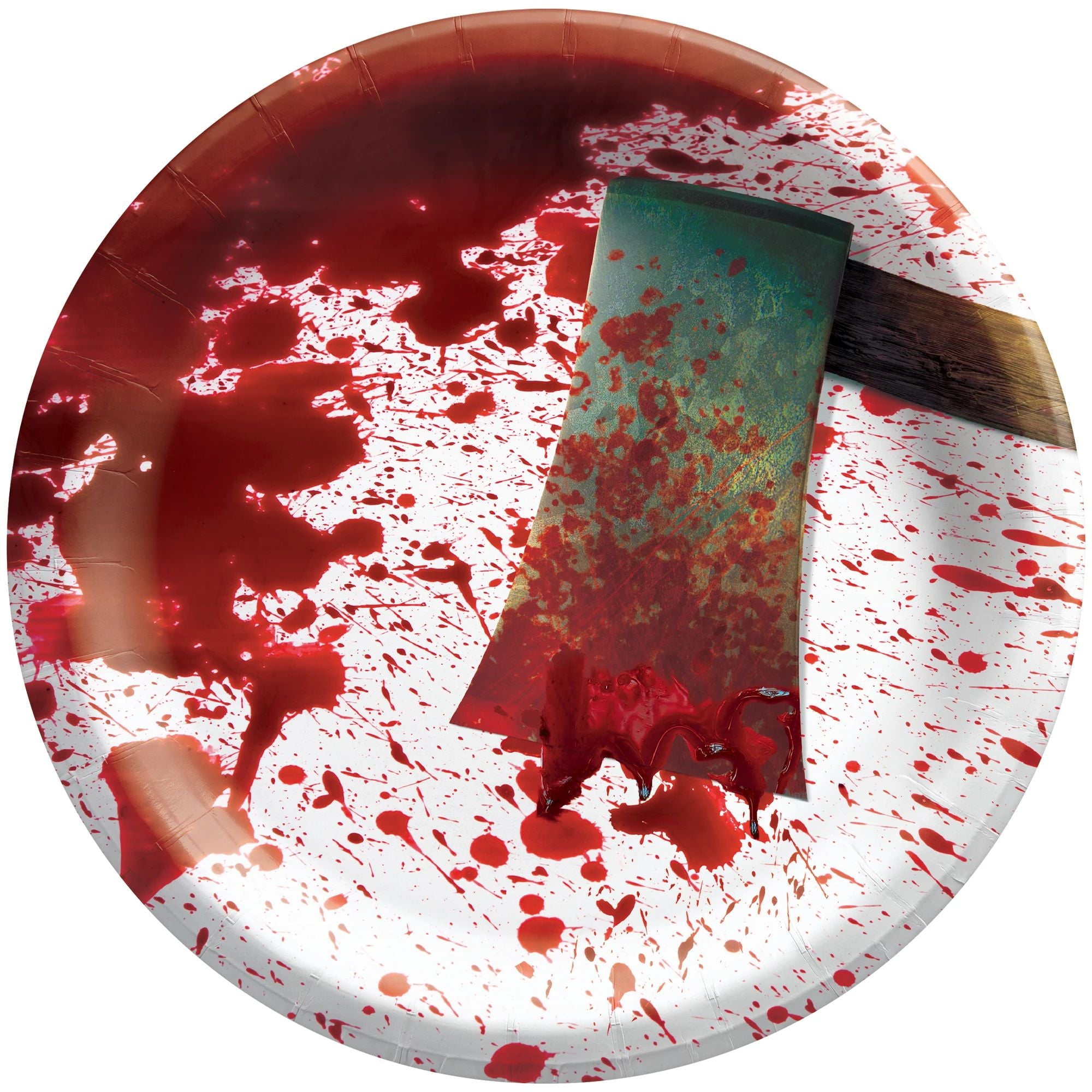 Amscan Get Axed Paper Plates, 10", Red/White, Pack Of 40 Plates