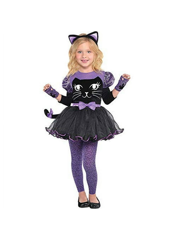 Amscan Girls Miss Meow Cat Costume - Toddler (3-4), Multicolor