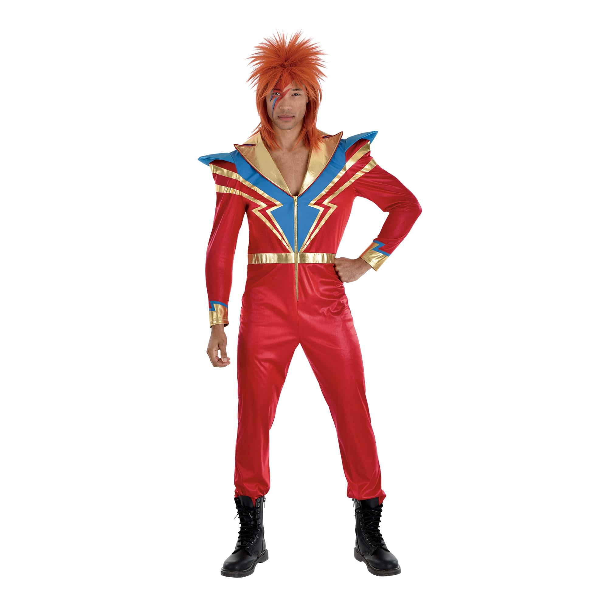 classic rock dress up Mens Glam Rock 1970s 1980s Fancy Dress Costume L XL 70s 80s Rocker Rockstar Star