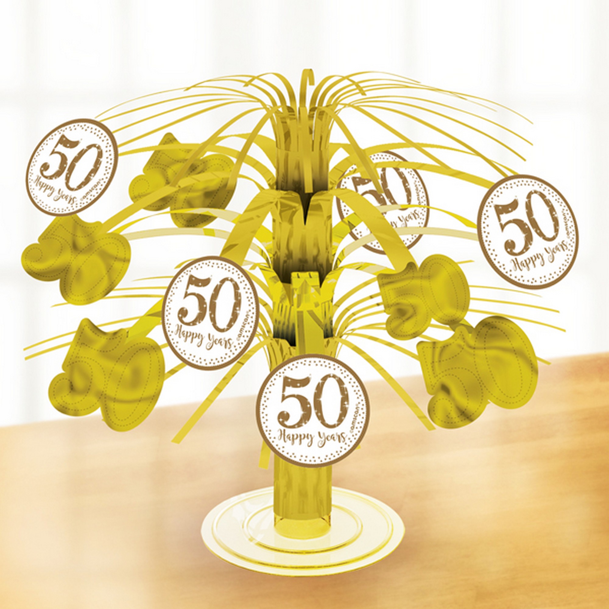 Amscan Golden Anniversary Cascade – Tischdeko Für Goldene Hochzeit, Elegantes Party-Accessoire