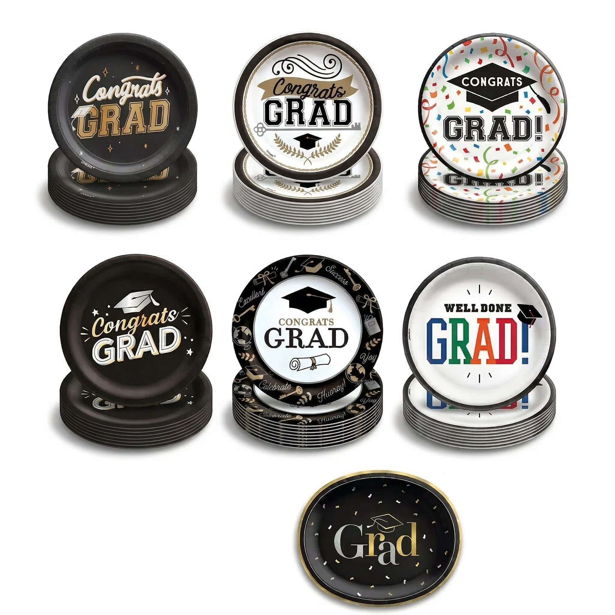 Amscan Graduation Plate Group – Multi-Size 192 Count