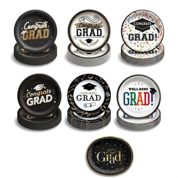 Amscan Graduation Plate Group – Multi-Size 192 Count