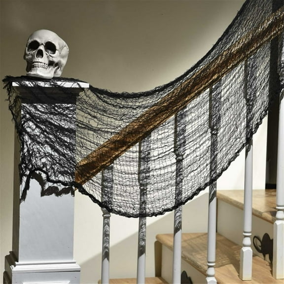 Amscan Halloween Creepy Cloths Decor, 30" x 60", Black 1ct