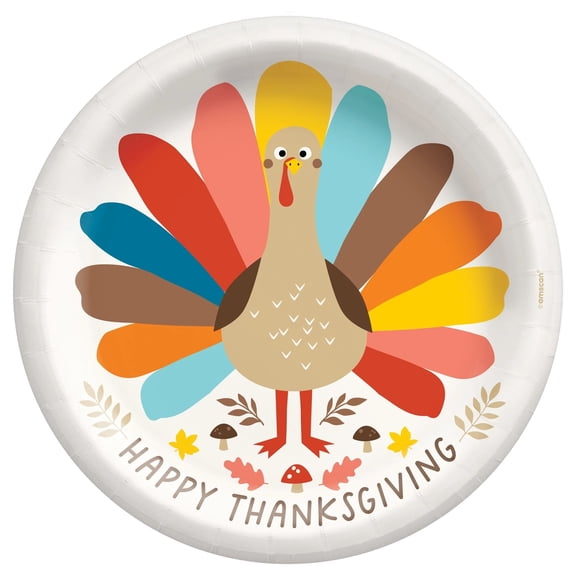 Amscan Happy Turkey Day Plates - 10"