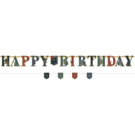 Amscan Harry Potter Hogwarts United Party Personalized Banner Kit - 10.6' x 10" | Assorted Design | 1 Set of 2 Pcs.