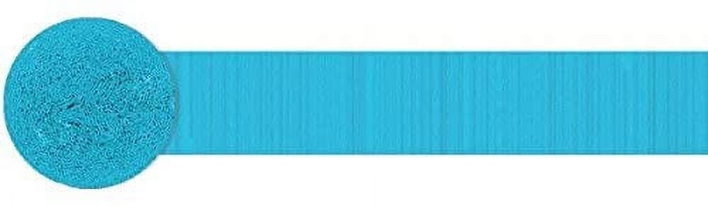 Amscan Holdings, Inc. Solid Color Party Decoration Roll 81' Crepe Paper Streamer, Carribean Blue